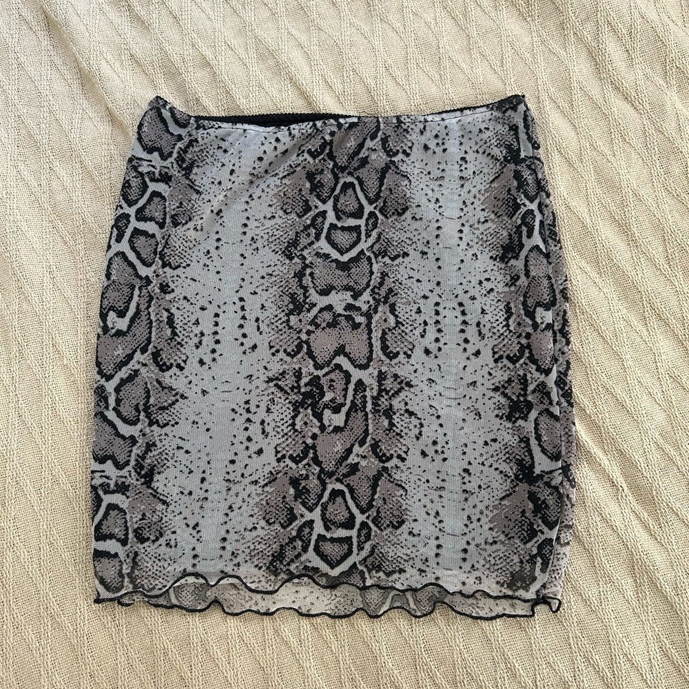 Snake print mini skirt